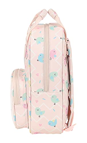 Safta Mochila Escolar Niños, 200x80x280 mm, Rosa Claro/Blanco