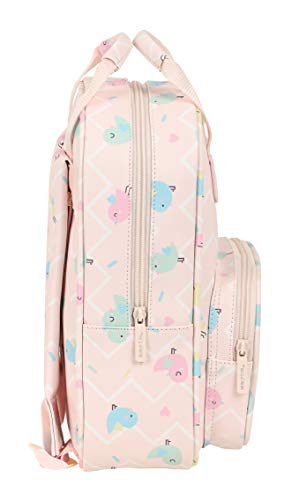 Safta Mochila Escolar Niños, 200x80x280 mm, Rosa Claro/Blanco