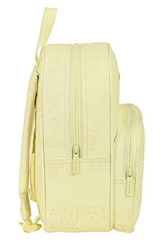 Safta Mochila Guardería Adaptable Carro con Bolsillo Preescolar Jirafa, 220x100x270 mm, Amarillo Claro