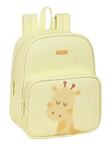 Safta Mochila Guardería Adaptable Carro con Bolsillo Preescolar Jirafa, 220x100x270 mm, Amarillo Claro