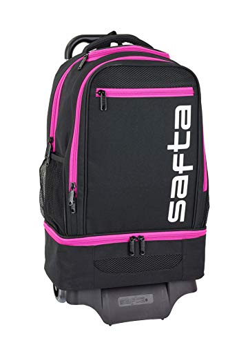 Safta Negro-Rosa Oficial Mochila Deportiva, Modelo 850 con Carro Safta 904, 320x180x470 mm