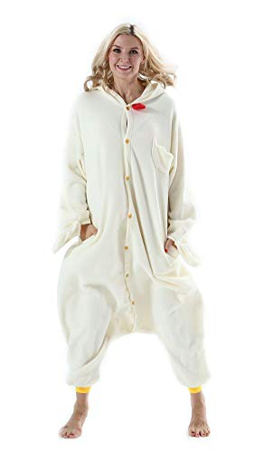 SAMGU Adultos Animal Pijamas Cosplay Animales de Vestuario Ropa de Dormir Halloween y Carnaval Disfraces White Cock S