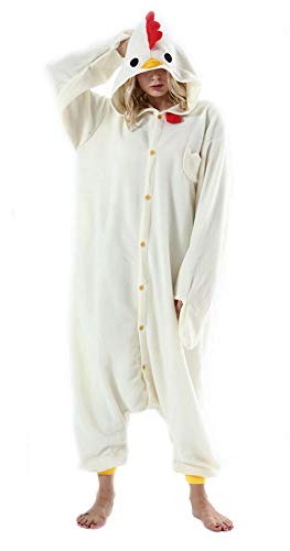 SAMGU Adultos Animal Pijamas Cosplay Animales de Vestuario Ropa de Dormir Halloween y Carnaval Disfraces White Cock S