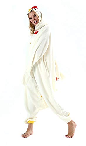 SAMGU Adultos Animal Pijamas Cosplay Animales de Vestuario Ropa de Dormir Halloween y Carnaval Disfraces White Cock S