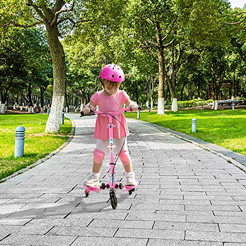 SANSIRP Scooter Swing para niños, 3 ruedas Y Fliker Wiggle Scooter plegable Drift Kick Speeder Scooter con 3 niveles ajustables/ruedas LED para niños de 3 a 8 años