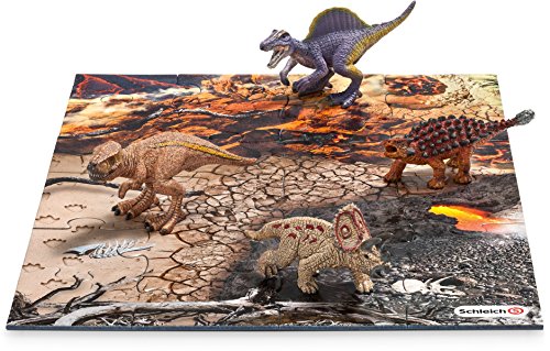 Schleich - Mini Dinos con Puzzle de Zona con Lava (42212)