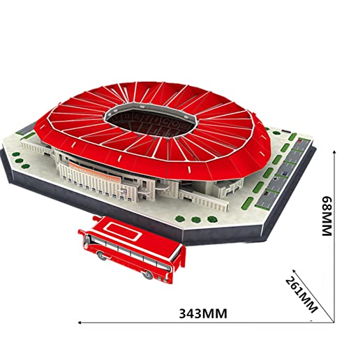 SDBRKYH Modelo de Campo de fútbol, ​​Estadio de Wanda-Metropolitano Puzzle Madrid Concurso Club Fútbol Campo 3D Memorial Memorial Regalo