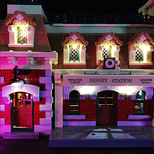 SDFGDFD Conjunto de Luces Castillo de Trenes de Disneyland Kit de luz LED Compatible con Lego 71044 Modelo de Construcción de Bloques (NO Incluido en el Modelo) Puede Tocar Musica