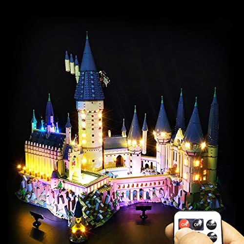 SDFGDFD Conjunto de Luces para Castillo de Hogwarts de Harry Potter Kit de luz LED Compatible con Lego 71043 Modelo de Construcción de Bloques (Modelo excluido) con Mando a Distancia