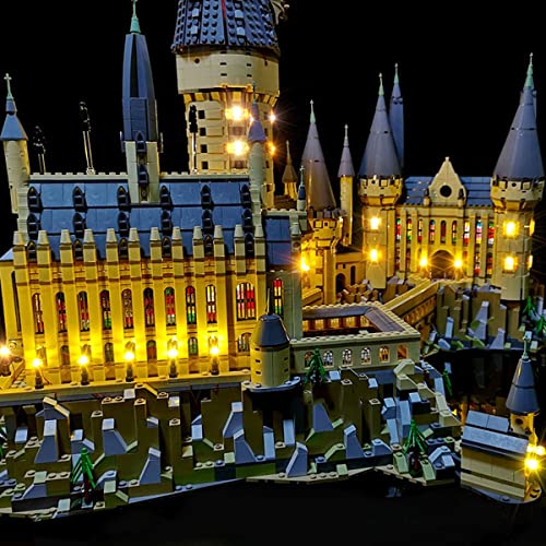 SDFGDFD Conjunto de Luces para Castillo de Hogwarts de Harry Potter Kit de luz LED Compatible con Lego 71043 Modelo de Construcción de Bloques (Modelo excluido) con Mando a Distancia