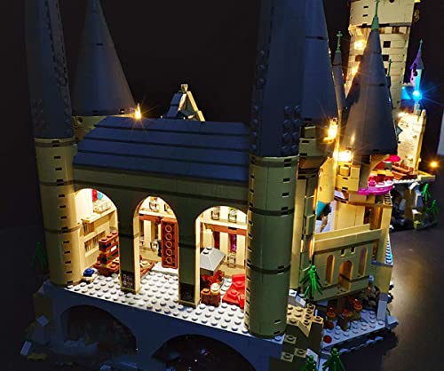 SDFGDFD Conjunto de Luces para Castillo de Hogwarts de Harry Potter Kit de luz LED Compatible con Lego 71043 Modelo de Construcción de Bloques (Modelo excluido) con Mando a Distancia