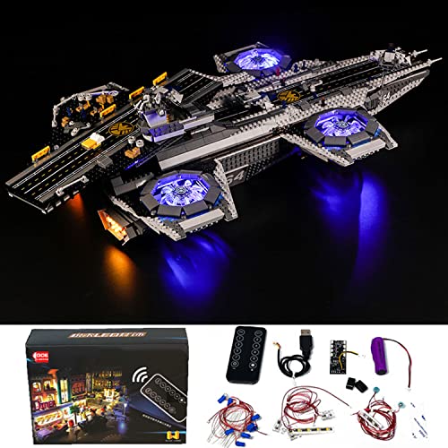 SDFGDFD Conjunto de Luces para Portaaviones Kit de luz LED Compatible con Lego 76042 Modelo de Construcción de Bloques (Modelo excluido) con Mando a Distancia