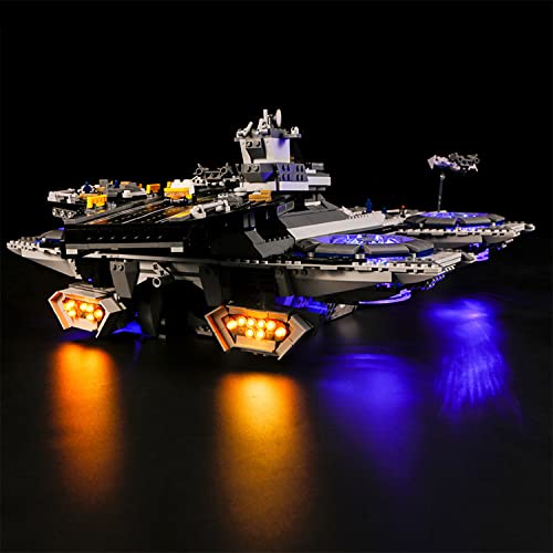 SDFGDFD Conjunto de Luces para Portaaviones Kit de luz LED Compatible con Lego 76042 Modelo de Construcción de Bloques (Modelo excluido) con Mando a Distancia