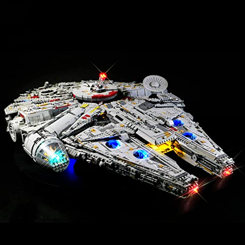 SDFGDFD Conjunto de Luces para Star Wars Ultimate Millennium Falcon 75192 Kit de luz LED Compatible con Lego 75192 Modelo de Construcción de Bloques (Modelo excluido) con Mando a Distancia