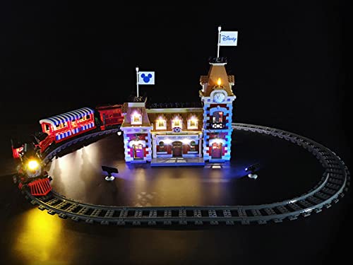 SDFGDFD Kit de Luces LED para Castillo de Trenes de Disneyland 71044 - Compatible con Lego 71044 (Juego Lego No Incluido) con Instrucciones Puede Tocar Musica, Regalos para Adultos y Niños