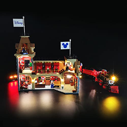 SDFGDFD Kit de Luces LED para Castillo de Trenes de Disneyland 71044 - Compatible con Lego 71044 (Juego Lego No Incluido) con Instrucciones Puede Tocar Musica, Regalos para Adultos y Niños