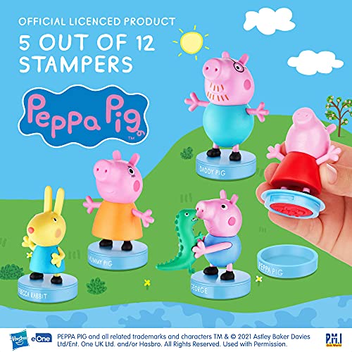 Sellos de Peppa Pig para niños | 5 en 1 Pack | Colecciona los 12 Personajes de Peppa Pig / Minijuguetes | Juguetes para niños y artículos para Fiestas de Peppa Pig | Hecho por P.M.I.