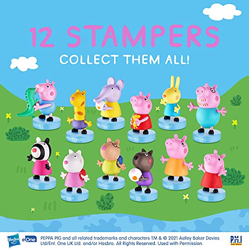 Sellos de Peppa Pig para niños | 5 en 1 Pack | Colecciona los 12 Personajes de Peppa Pig / Minijuguetes | Juguetes para niños y artículos para Fiestas de Peppa Pig | Hecho por P.M.I.