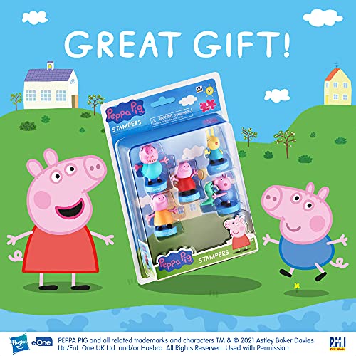 Sellos de Peppa Pig para niños | 5 en 1 Pack | Colecciona los 12 Personajes de Peppa Pig / Minijuguetes | Juguetes para niños y artículos para Fiestas de Peppa Pig | Hecho por P.M.I.