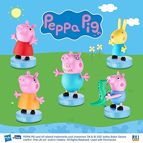 Sellos de Peppa Pig para niños | 5 en 1 Pack | Colecciona los 12 Personajes de Peppa Pig / Minijuguetes | Juguetes para niños y artículos para Fiestas de Peppa Pig | Hecho por P.M.I.