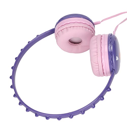 Semiter Auriculares para Niños, Diadema Ajustable Estéreo de 3,5 Mm, Auriculares de Dinosaurio para Niños con Micrófono para PC para Tabletas(Púrpura)