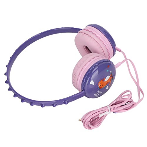 Semiter Auriculares para Niños, Diadema Ajustable Estéreo de 3,5 Mm, Auriculares de Dinosaurio para Niños con Micrófono para PC para Tabletas(Púrpura)