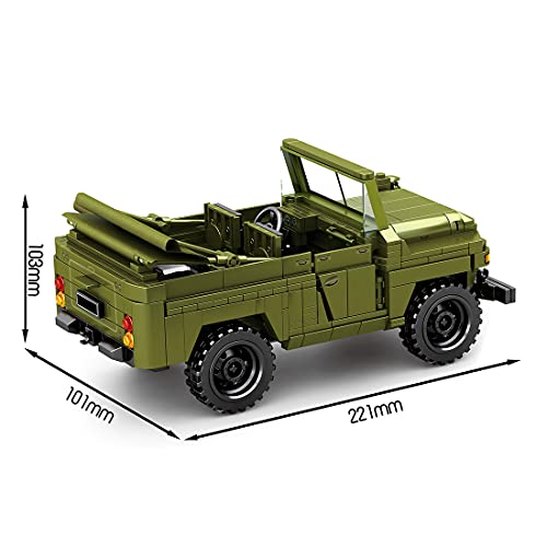 SEREIN Juego de construcción de 626 piezas de ingeniería para coche, camión militar, modelo de camión con tracción trasera, juguete de construcción compatible con Lego