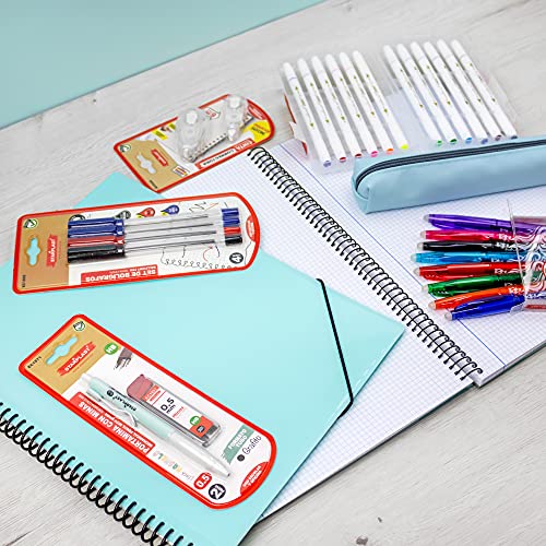 SET STUDYGRAMMER STARPLAST - Material de papelería, para lettering y caligrafía moderna, temática unicolor, 3 colores pastel, para uso escolar, tareas diarias o instituto - TURQUESA