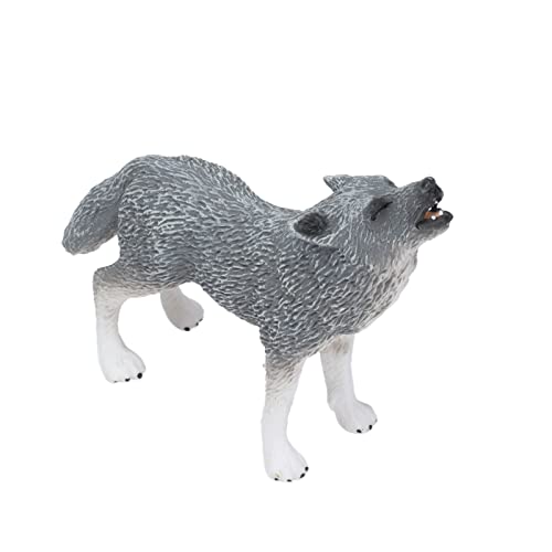 Shanrya Juguetes de Figura de Lobo, Postura Activa Imaginativa Lobo ártico Modelo de Animal Seguro para Colección para Decoración de Tartas