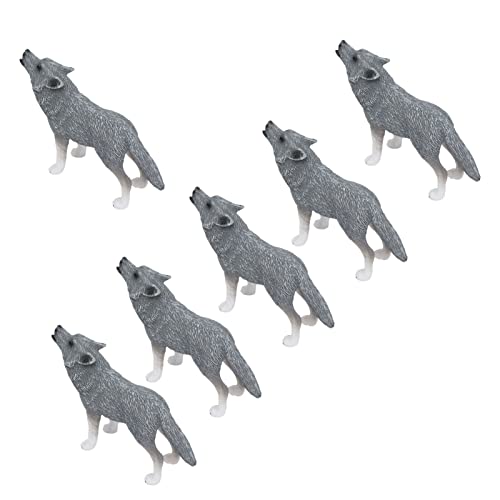 Shanrya Juguetes de Figura de Lobo, Postura Activa Imaginativa Lobo ártico Modelo de Animal Seguro para Colección para Decoración de Tartas