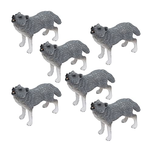 Shanrya Modelo Animal de Lobo ártico, Figura de Lobo Realista, Postura Activa para Colección para Decoración de Tartas