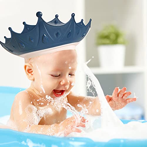 sharprepublic Sombrero de champú de plástico para bebé, Sombrero Ajustable, Protector Impermeable, Sombrero de Ducha, Visera, protección para los oídos, Lavado de - Azul