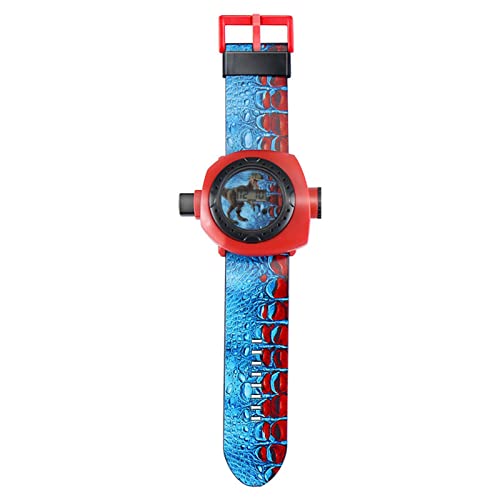 Shenrongtong Proyector de Juguete para niños 24 Relojes con diseño de Dinosaurios proyector en la muñeca Reloj de Pulsera Digital de Dibujos Animados para niños Longitud Focal Ajustable Juguete