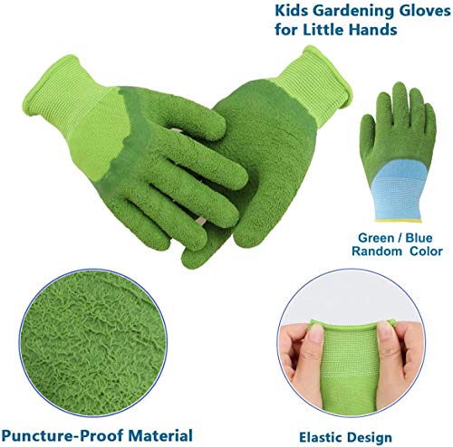 Shinelee 7 Piezas Kit Jardinería Niños Guantes Jardinería Niños Bolsa Herramientas Regadera Pala Jardinería Rastrillo Delantal Herramientas Jardin Niños