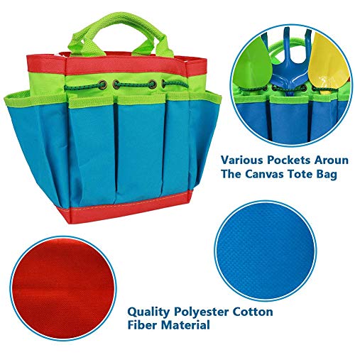 Shinelee 7 Piezas Kit Jardinería Niños Guantes Jardinería Niños Bolsa Herramientas Regadera Pala Jardinería Rastrillo Delantal Herramientas Jardin Niños