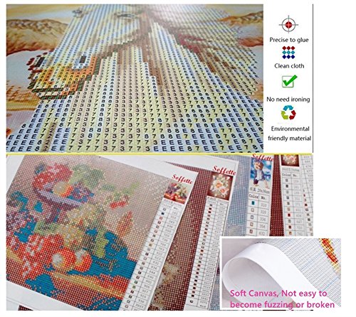 ShuoBeiter 5D Diamante Pintar por número Kits Nuevo DIY para Adultos Punto de Cruz Completo Conjunto de Herramientas Bordado Letras Arte Imagen Suministros Casa Pared Decoración (Flower)