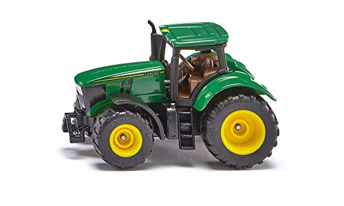 siku 1064, Tractor John Deere 6250R, Metal/Plástico, Verde, Incl. enganche para remolque, Ruedas con neumáticos de goma