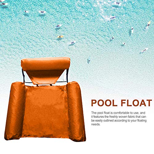 Silla flotante plegable de verano hinchable para la playa, piscina, hamaca para portátil, para adultos y niños, vacaciones de playa (naranja)