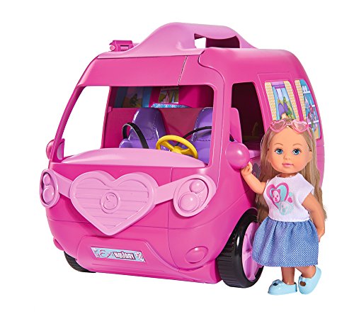 Simba Evi Love 105733275 – Caravana Plegable, con más de 40 Piezas, muñeca de 12 cm