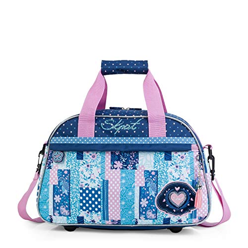 SKPAT - Bolsa Infantil de Deporte para Niña Estampada. Cinta para Trolley. Colegio Viaje Gimnasio Extraescolar. Apertura Amplia. Accesorios a Juego. Estilo y Marca. 130040, Color Azul