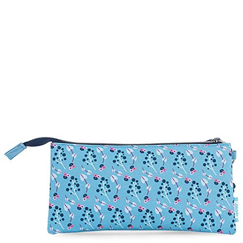 SKPAT - Estuche Escolar 3 Compartimentos Niño Niña Triple. Plumier Portatodo Estampado. Estuche de lápices. Material 100% Poliéster 131411, Color Azul