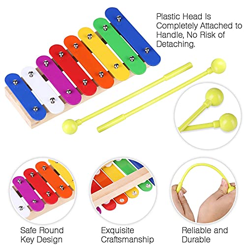 Smarkids juguetes musicales para niños, instrumentos musicales infantiles Juguetes de instrumentos de percusión educativos pandereta xilófono maracas con mochila regalos para bebes niños niñas 3~8 año