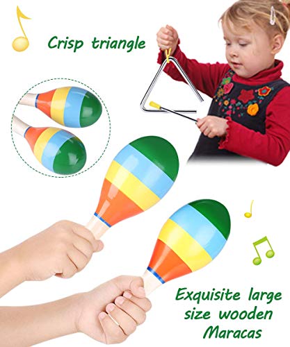 Smarkids juguetes musicales para niños, instrumentos musicales infantiles Juguetes de instrumentos de percusión educativos pandereta xilófono maracas con mochila regalos para bebes niños niñas 3~8 año