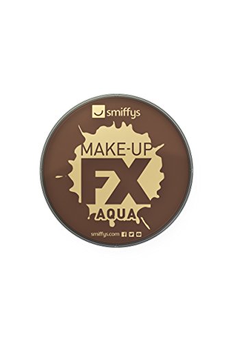 Smiffy'S 39184 Maquillaje Fx Smiffy Aqua Pintura Facial Y De Cuerpo Oscuro, Marrón Oscuro