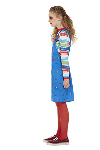 Smiffys 82006S - Disfraz oficial de Chucky, para niñas, color azul, talla S, para niños de 4 a 6 años