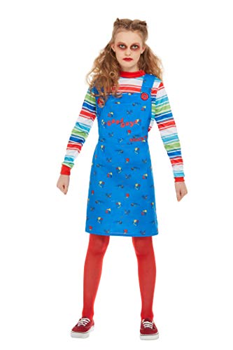 Smiffys 82006S - Disfraz oficial de Chucky, para niñas, color azul, talla S, para niños de 4 a 6 años