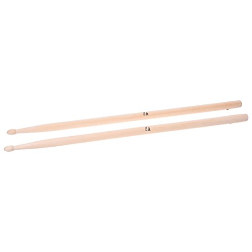 SODIAL(R) Par de 5A Baquetas de madera de arce Juego de palo para tambor Ligero Profesional