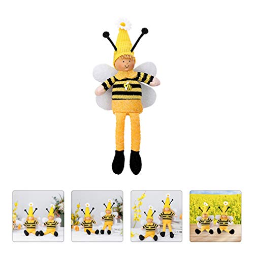 SOIMISS Abeja de Miel de Peluche de Felpa de Juguete de Ángel Muñecas de Punto de Peluche de Juguete Alas de Abejorro Muñeca de Niño Estilo 33X15X7CM