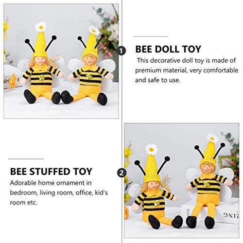 SOIMISS Abeja de Miel de Peluche de Felpa de Juguete de Ángel Muñecas de Punto de Peluche de Juguete Alas de Abejorro Muñeca de Niño Estilo 33X15X7CM