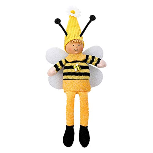 SOIMISS Abeja de Miel de Peluche de Felpa de Juguete de Ángel Muñecas de Punto de Peluche de Juguete Alas de Abejorro Muñeca de Niño Estilo 33X15X7CM